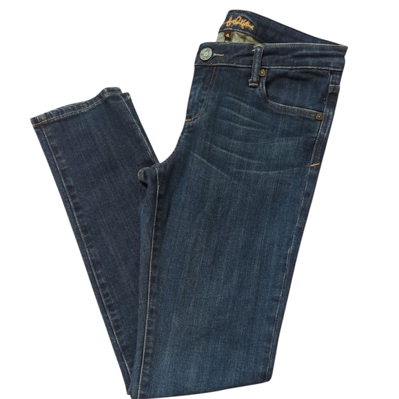 Kut from the Kloth Dark Blue Mid-Rise Shaggy Jeans - Picture 1 of 10